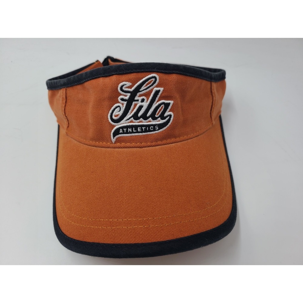 Fila Athletics Sun Golf Visor Adjustable Hat Cap Cotton Men Women Orange Black